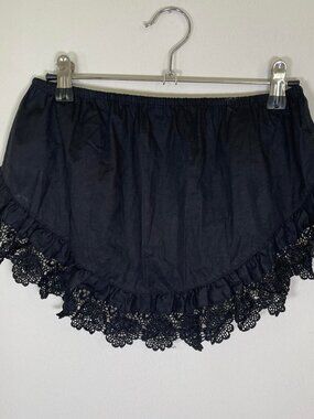 Milk The Goat Black Cotton Crochet Trim Crop Top